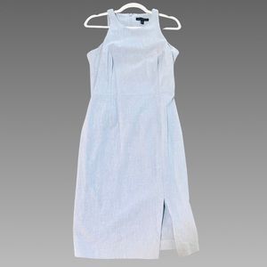 Banana Republic Bi-Stretch Midi Sheath Dress - Light Gray - Size 8 Tall